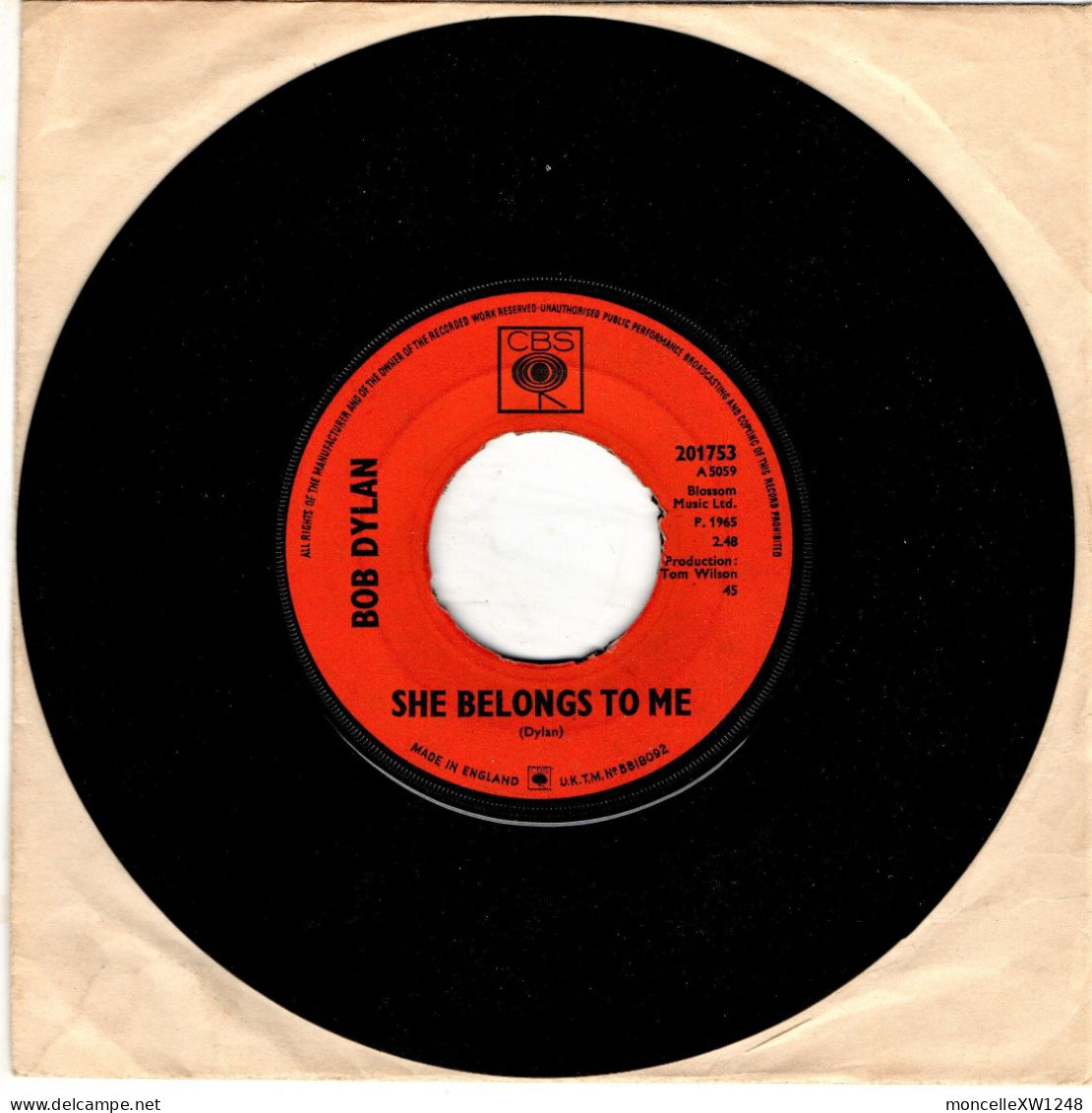 Bob Dylan - 45 T SP Subterranean Homesick Blues (1965) - Country En Folk