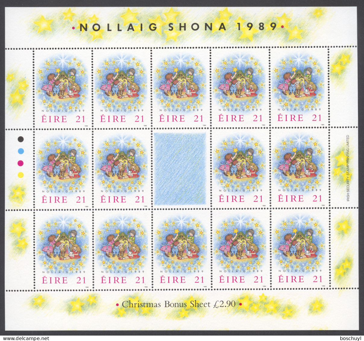 Ireland, 1989, Christmas, MNH Sheetlet, Michel 694 - Hojas Y Bloques