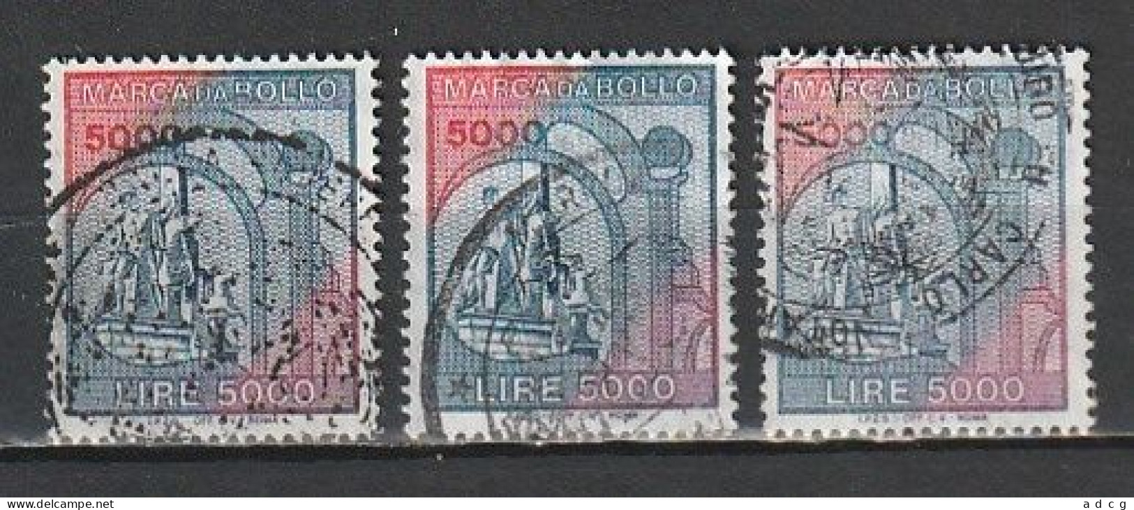 1988 MARCA DA BOLLO 5000 Lire  USATO - Fiscali