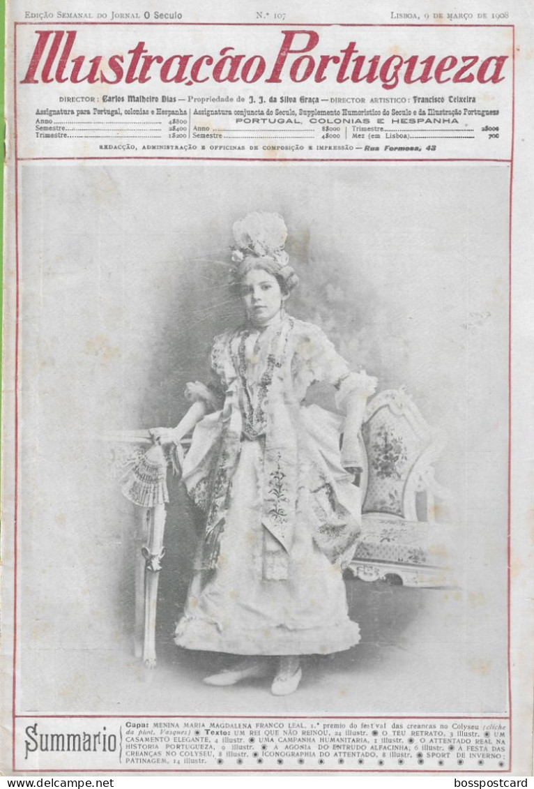 Monarquia Portuguesa - Rei D. Carlos - D. Manuel - Lisboa -  Ilustração Portuguesa Nº 107, 9 Março 1908 - Portugal - Informations Générales