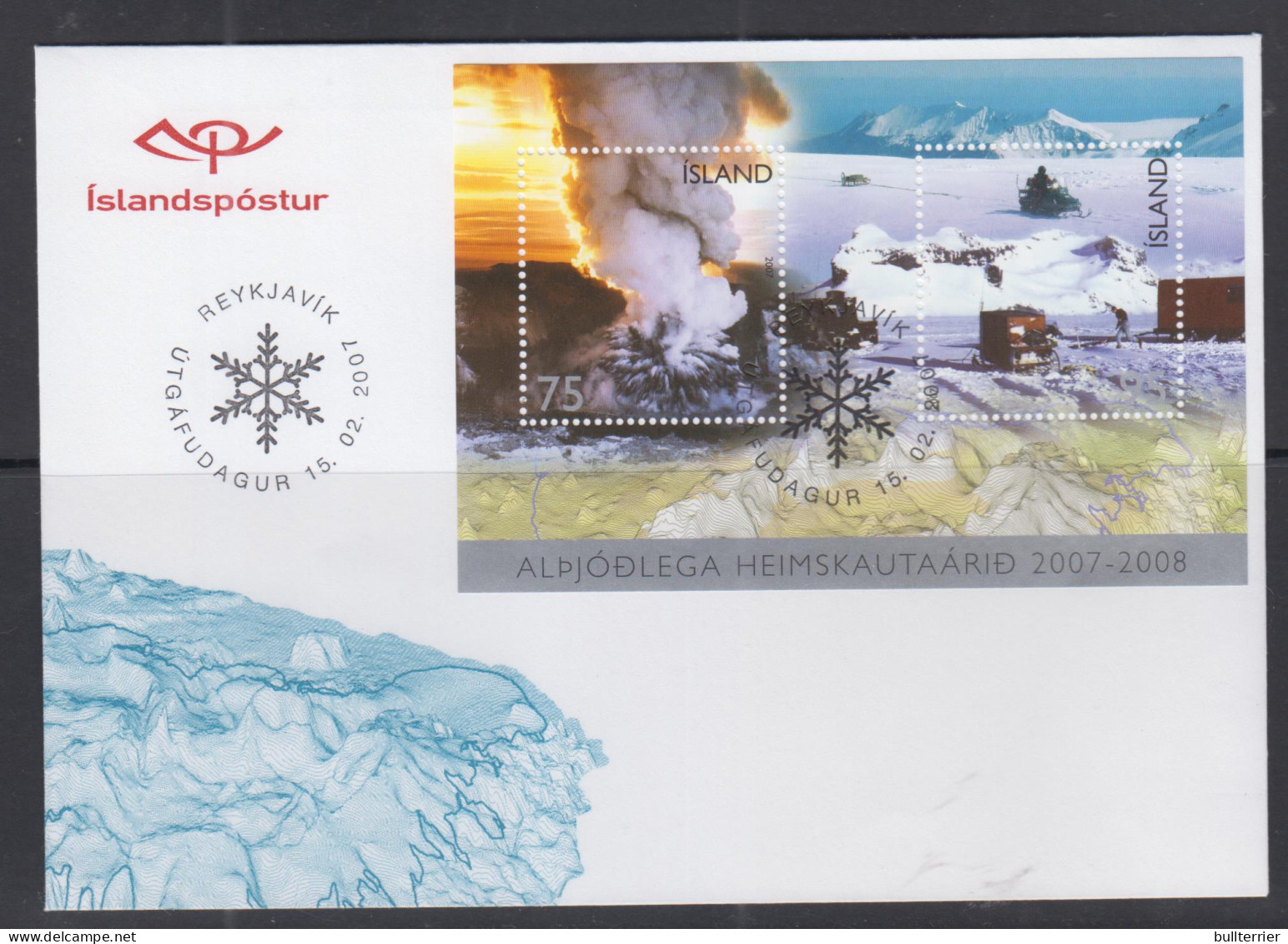 GEOLOGY  - ICELAND - 2007 - GEOLOGY SOUVENIR SHEET ON  ILLUSTRATED FDC - Volcans