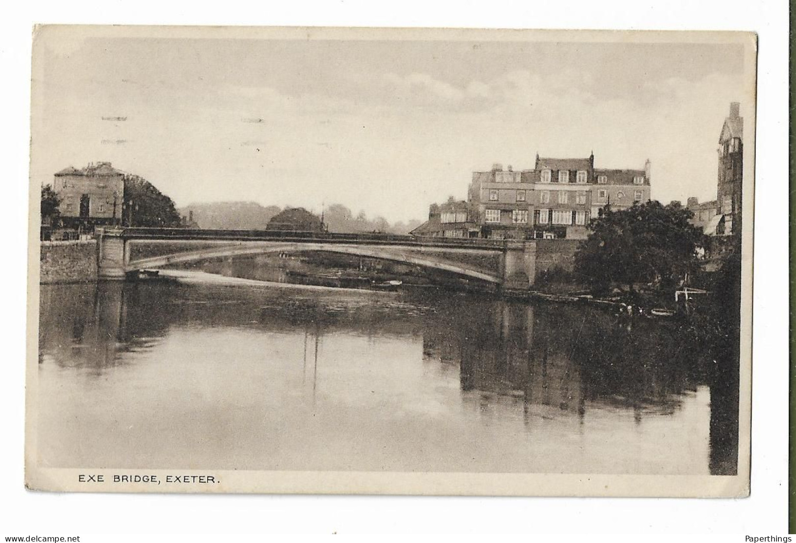 Postcard, Devon, Exeter, Exe Bridge, River, House, Landscape, 1937. - Exeter