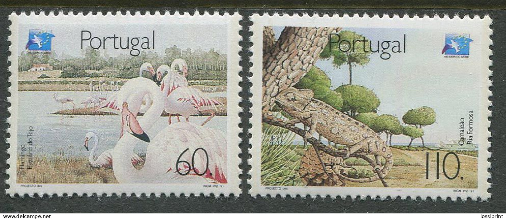 Portugal:Unused Stamps Serie Birds And Lizard, 1991, MNH - Flamingo