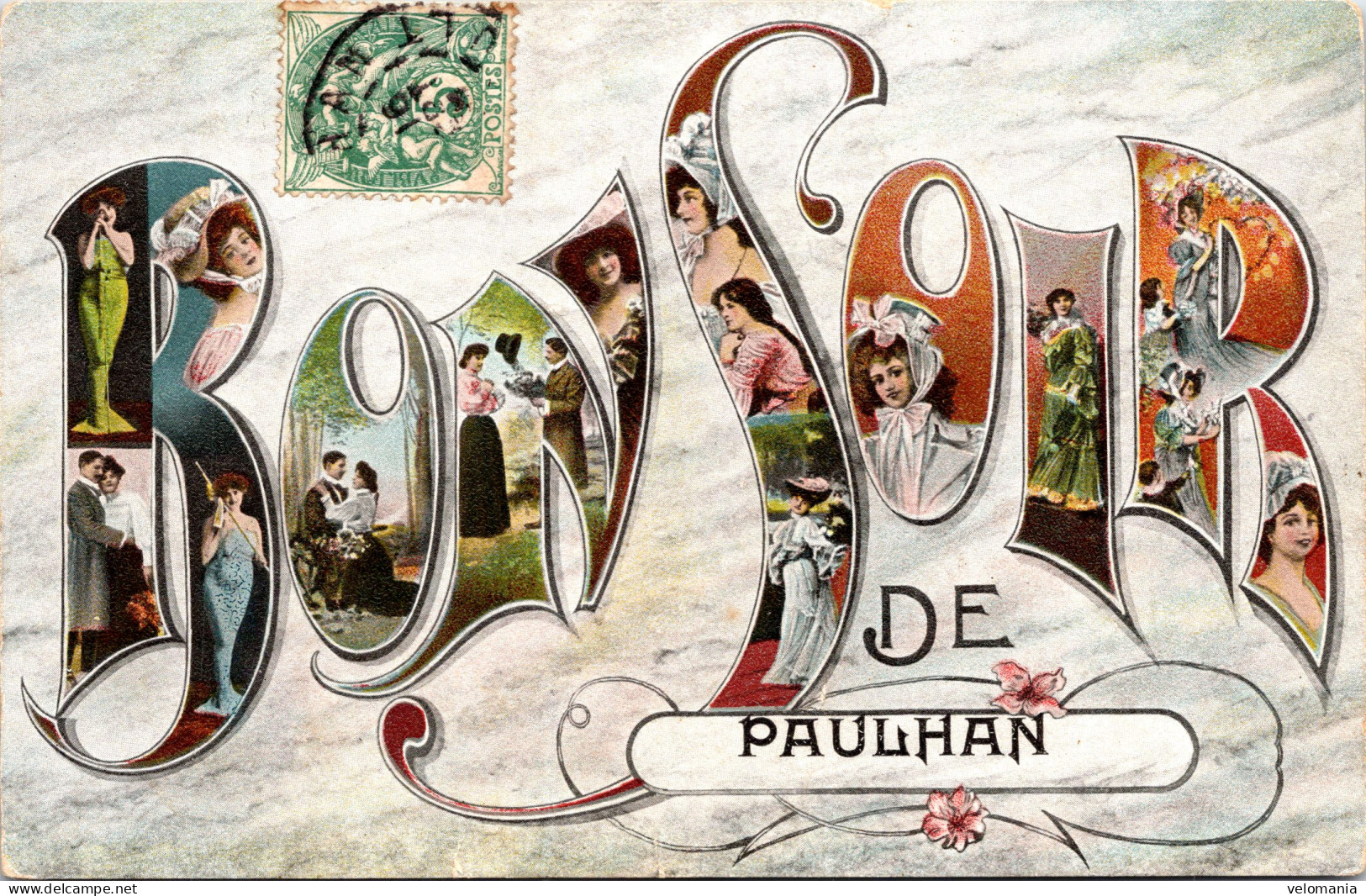 16200 Cpa 34 Bonsoir De Paulhan - Paulhan