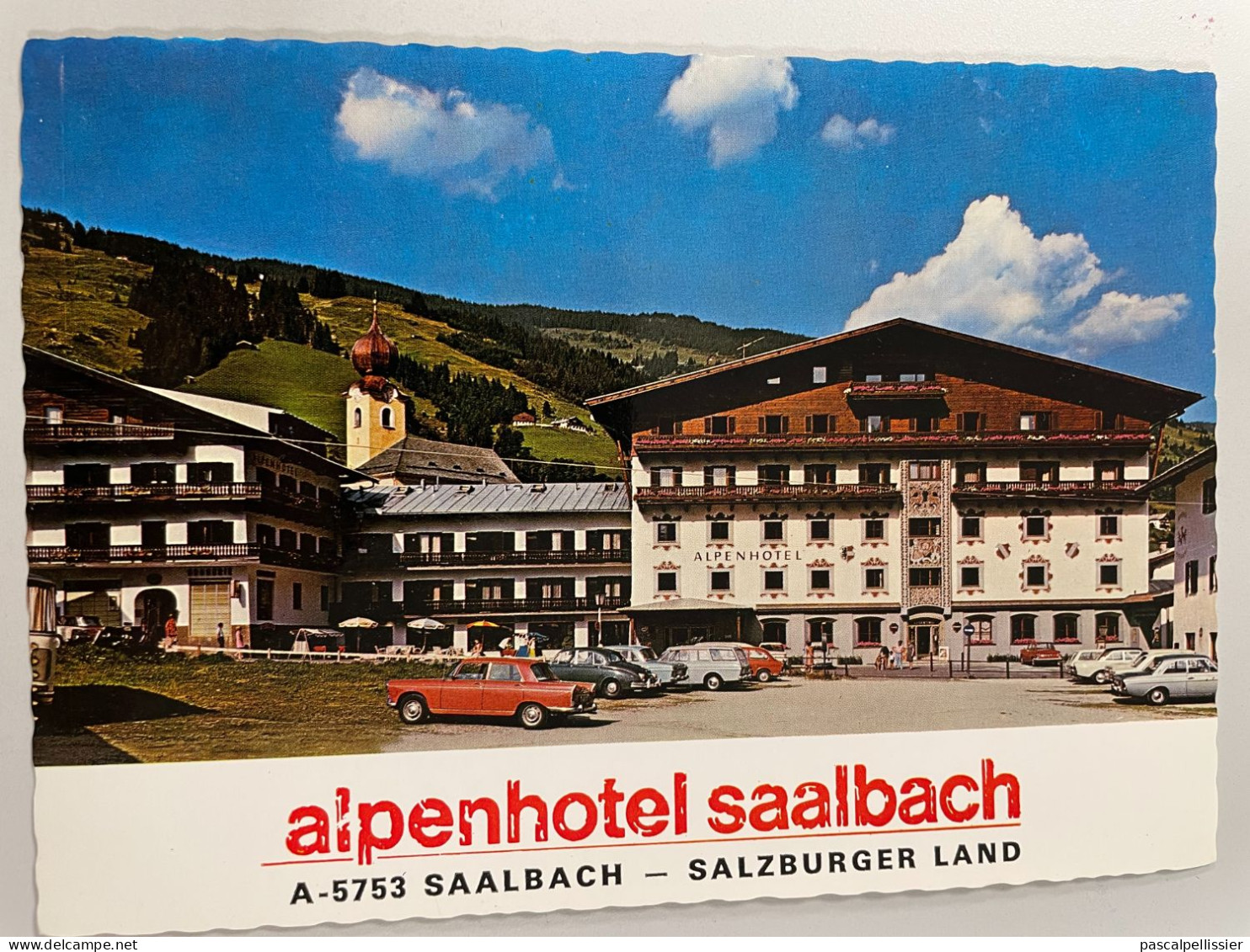 CPM - AUTRICHE - Saalbach - Alpenhotel Saalbach - Classic Car Peugeot - Saalbach