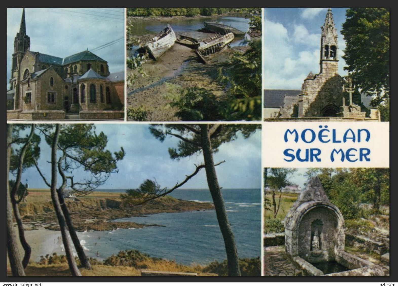 Moëlan Sur Mer  L'église ( 1977) , Saint Philibert, Brigneau, Les Bords Du Belon à Kerfany ( Cimetière De Bateaux) - Moëlan-sur-Mer