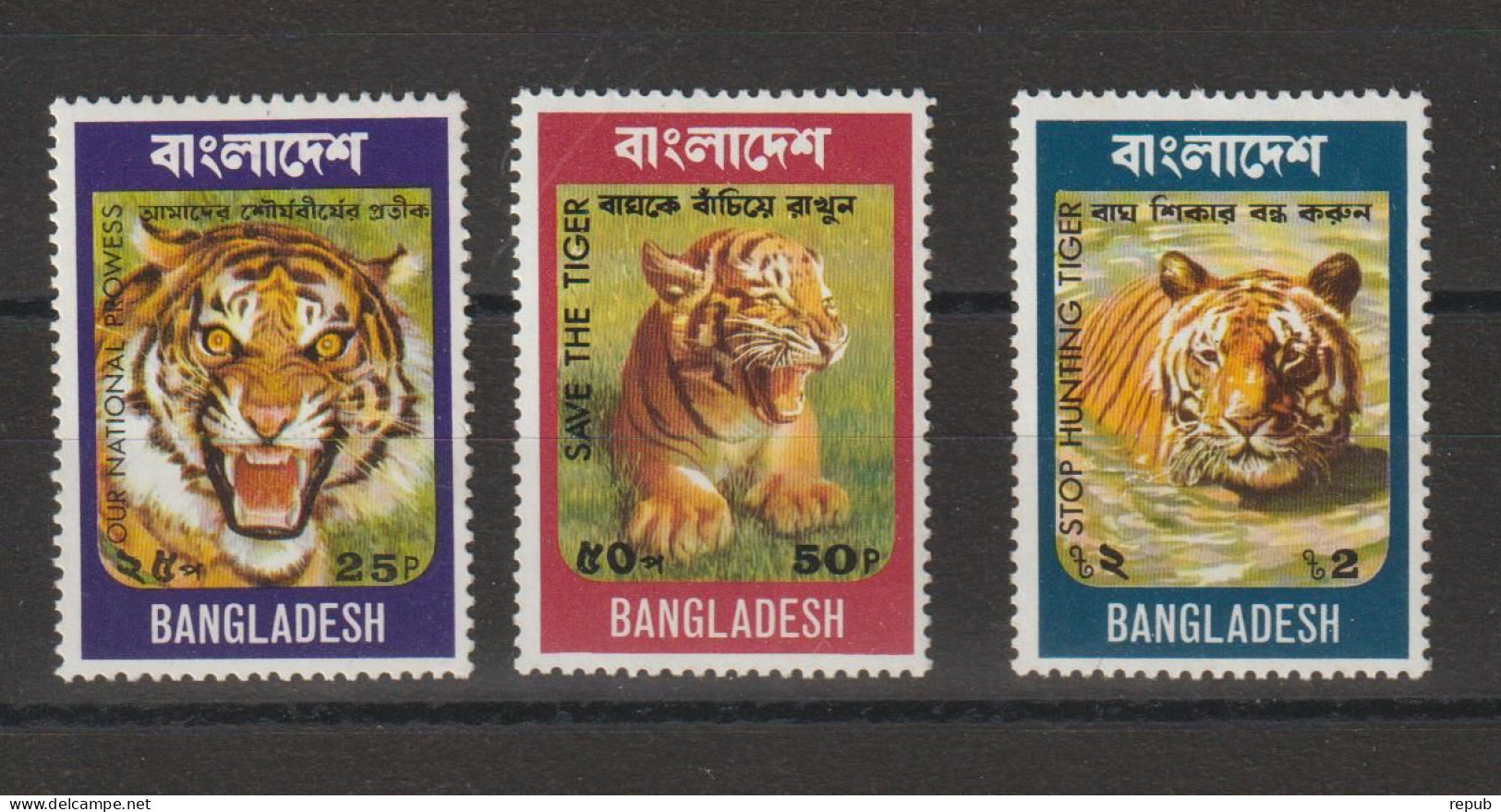 Bangladesh 1974 Tigre 56-58, 3 Val ** MNH - Bangladesch