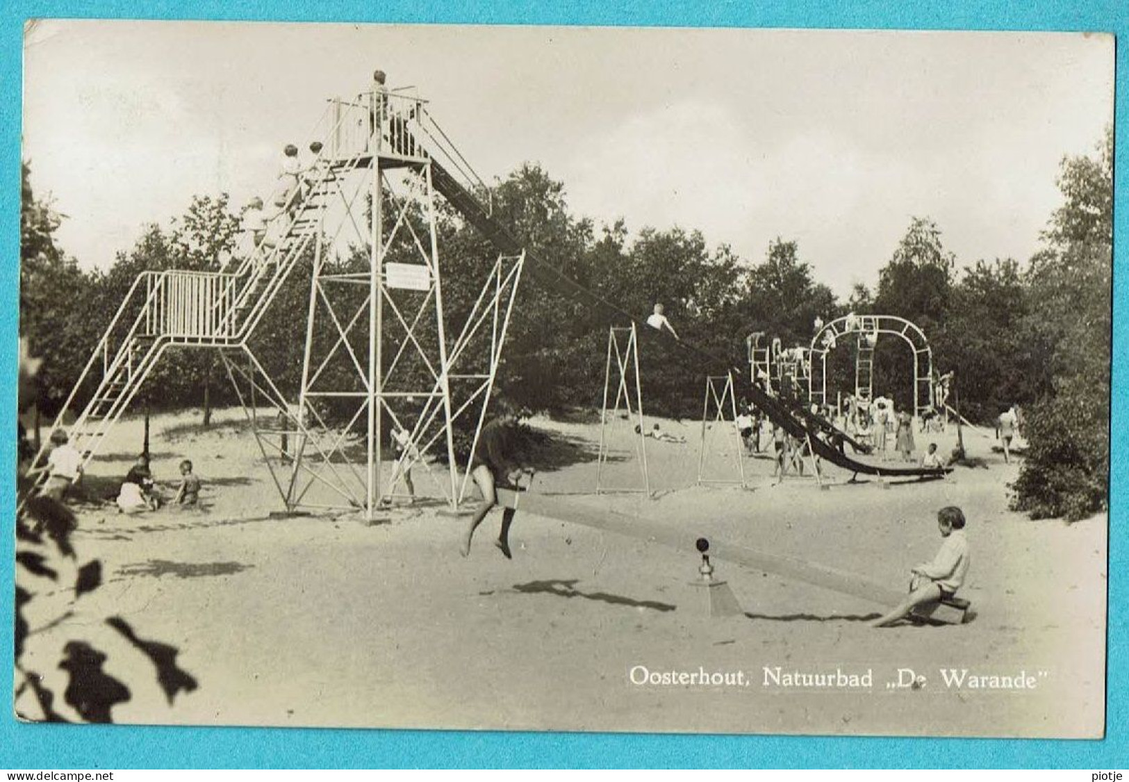 * Oosterhout (Noord Brabant) * (Hemo, Nr 955) Natuurbad De Warande, Speelplein, Glijbaan, Animée, Enfants, Wip - Oosterhout