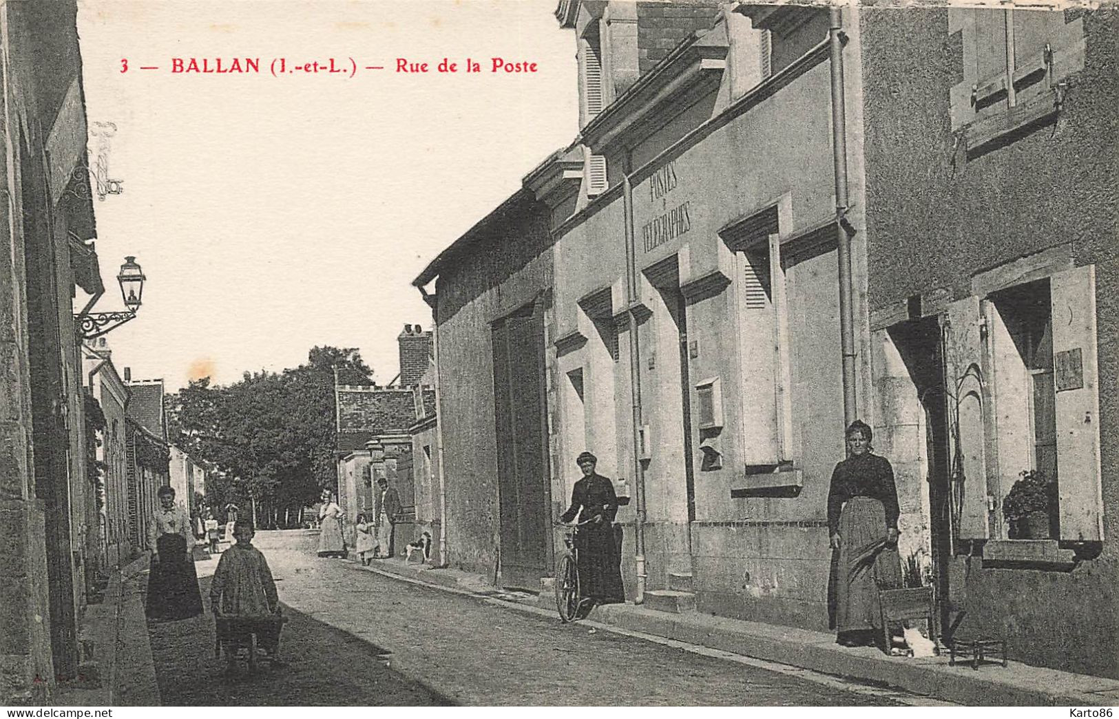 Ballan * La Rue De La Poste * Ptt * Villageois - Ballan-Miré