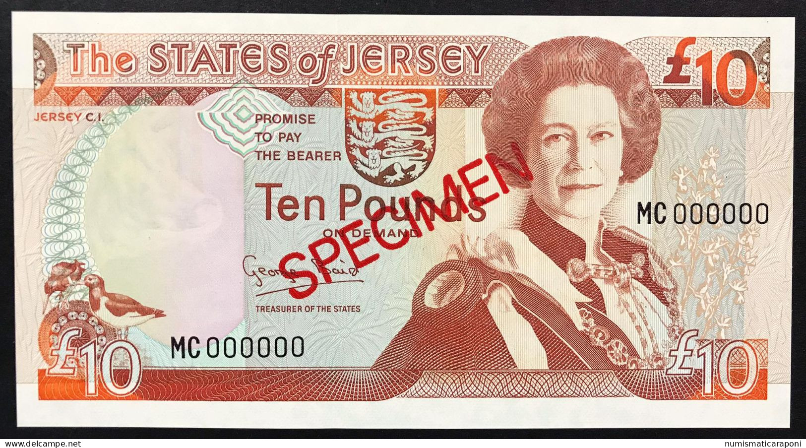 JERSEY 10 POUNDS 1993 FIRMA BAIRD PICK.22S SPECIMEN  Fds Unc LOTTO 1077 - Jersey