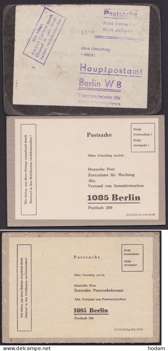 "Postsache", 3 Versch. Varianten Der Versandstelle 60er/70er Jahre - Postcards - Used