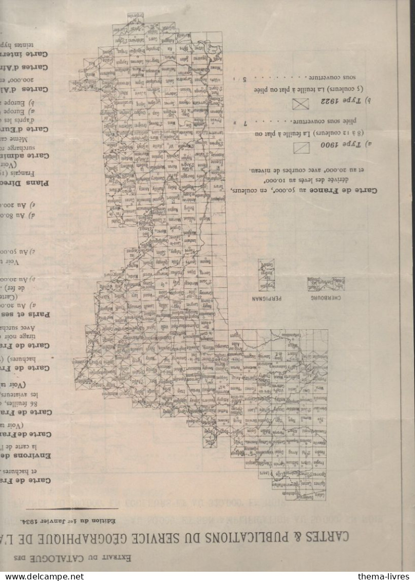 Catalogue Des Cartes Plans Et Ouvrages Div (+  Documents Ajoutés) 1928 (ed Du Ministère De La Guerre   (CAT5236) - Frankreich