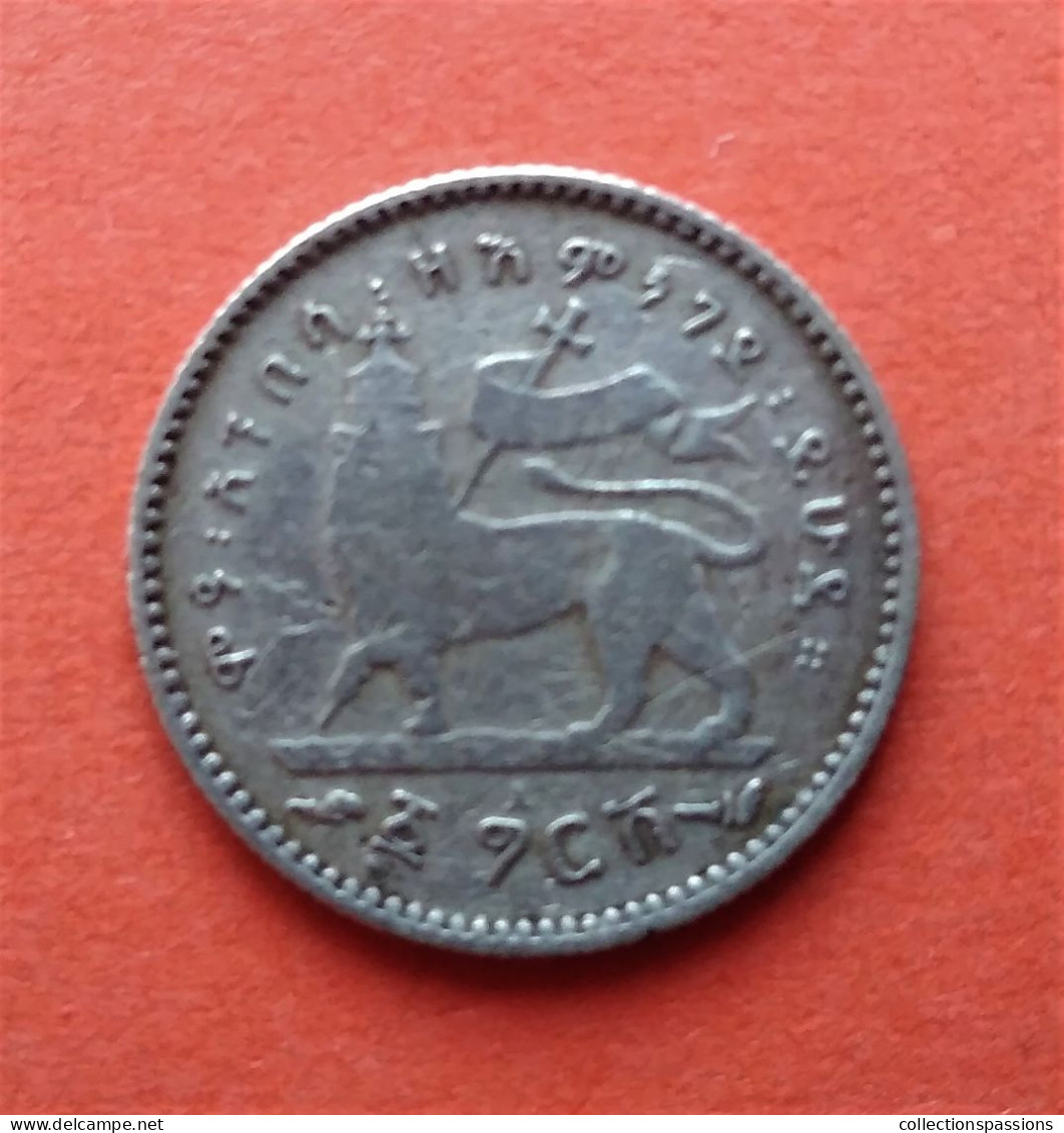 - ETHIOPIE - 1 Gersh - Menelik II - Argent - - Aethiopien