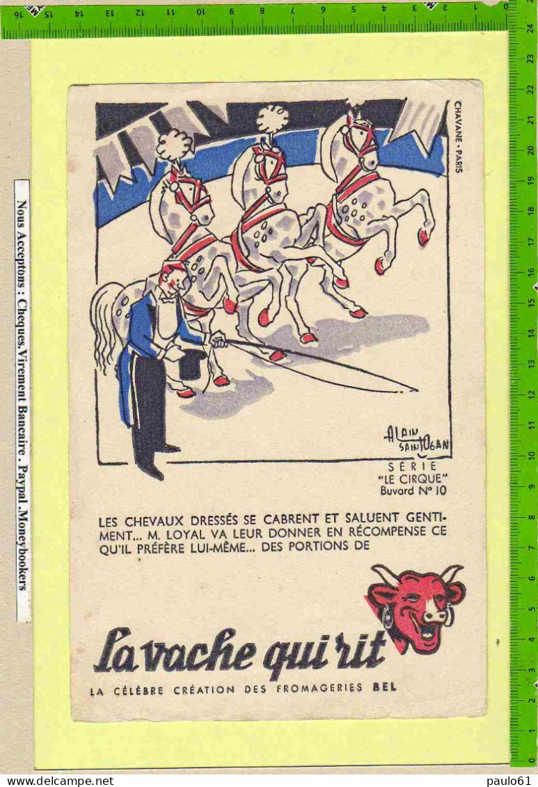 BUVARD : La Vache Qui Rit Serie Le Cirque N°10 - Produits Laitiers