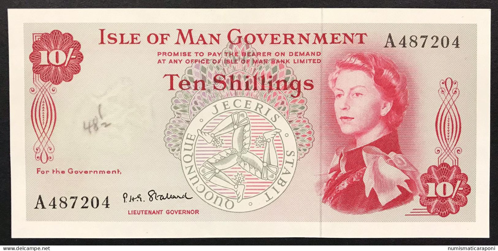 ISLE OF MAN 10 Shillings 1961 Pick#24b Spl Biglietto Ma Con Scritta Lotto.1101 - 1 Pond