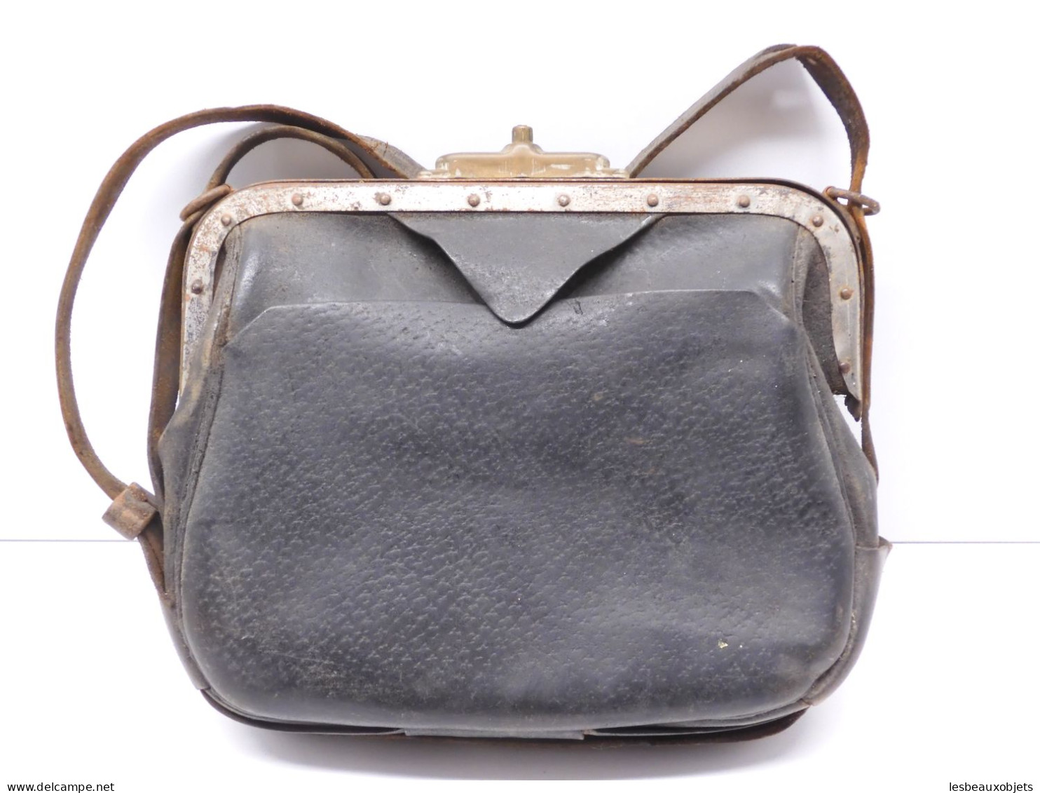 -ANCIENNE SACOCHE CUIR BESACE CAISSE LAITIER POMPISTE Ou AUTRE Collection    E - Leather Goods 