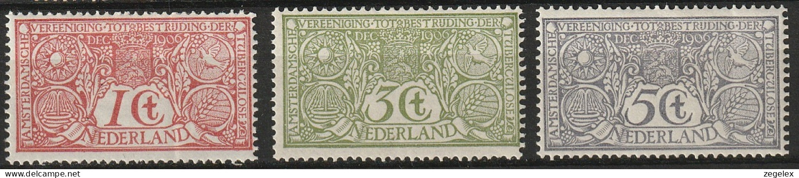 1906 Tuberculose NVPH 84-86 Ongestempeld, MH* See Description. - Unused Stamps