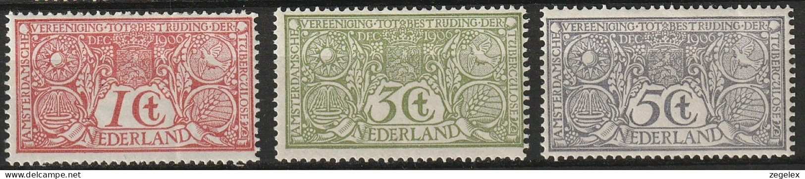 1906 Tuberculose NVPH 84-86 Ongestempeld, MH* See Description. - Neufs