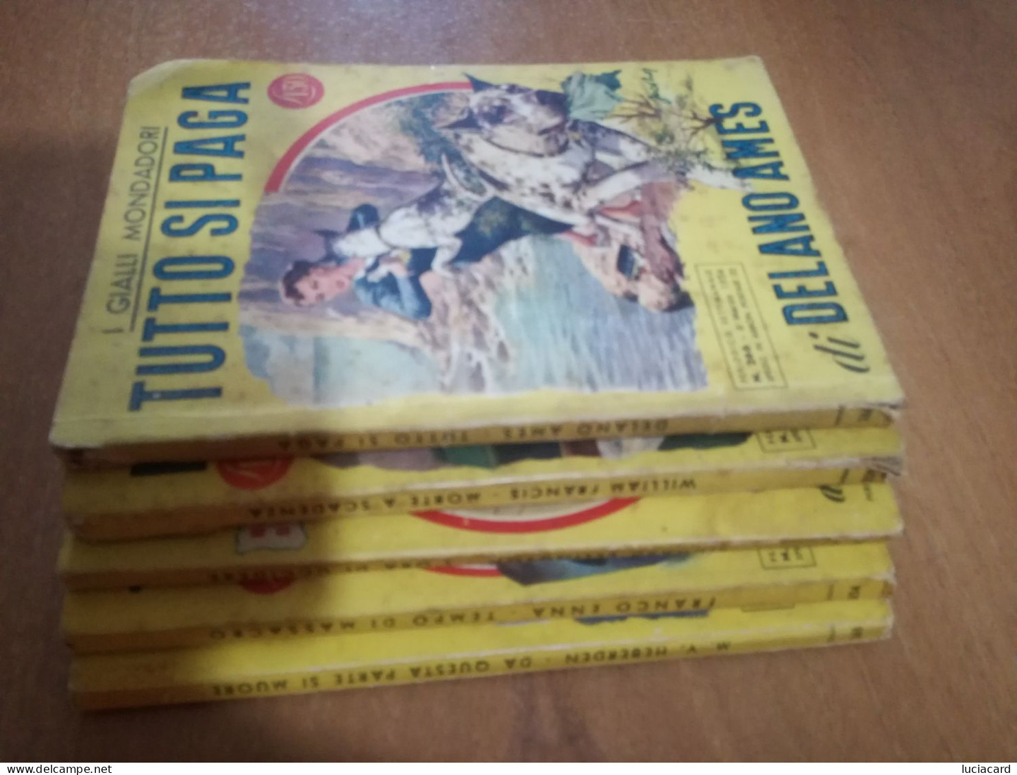 LOTTO 5 VECCHI GIALLI MONDADORI ANNI 1954 1955 - Policíacos Y Suspenso