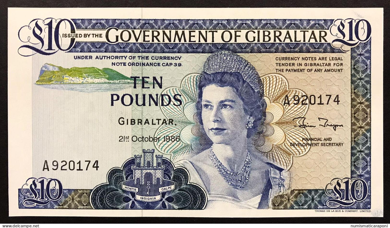 Gibilterra  Gibraltar 10 Pounds (P22b) 1986 Q.fds Unc- LOTTO 1125 - Gibraltar