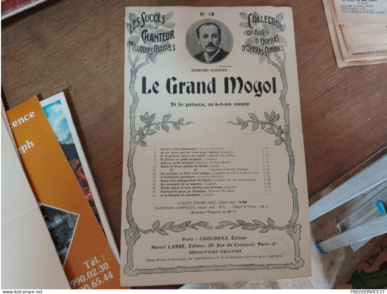 85 //  PARTITION  "LE GRAND MOGOL" - Opéra