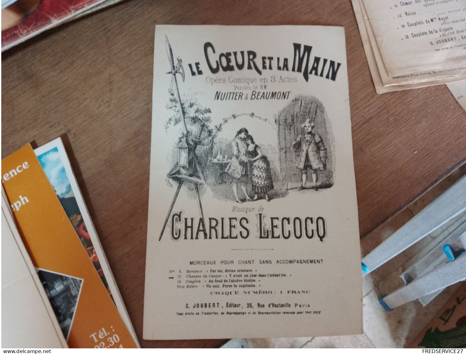 85 //  PARTITION  "LE COEUR ET LA MAIN" / CHARLES LECOCQ - Operaboeken