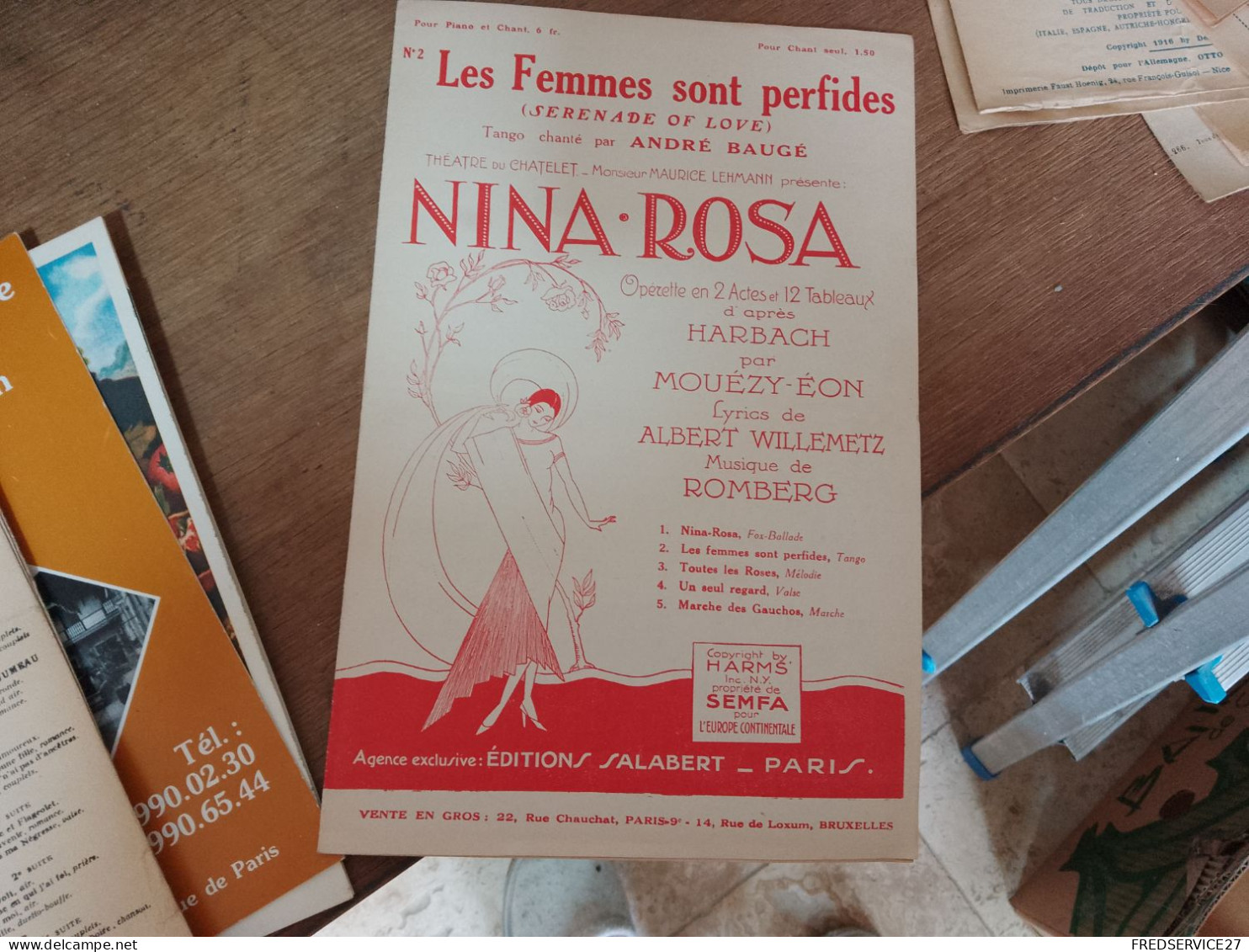 85 //  PARTITION  "NINA-ROSA" / LES FEMMES SONT PERFIDES - Opern