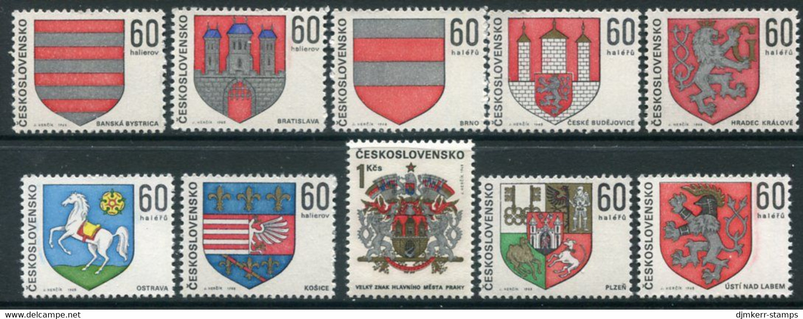 CZECHOSLOVAKIA 1968 Town Arms I MNH / **   Michel 1819-28 - Nuevos