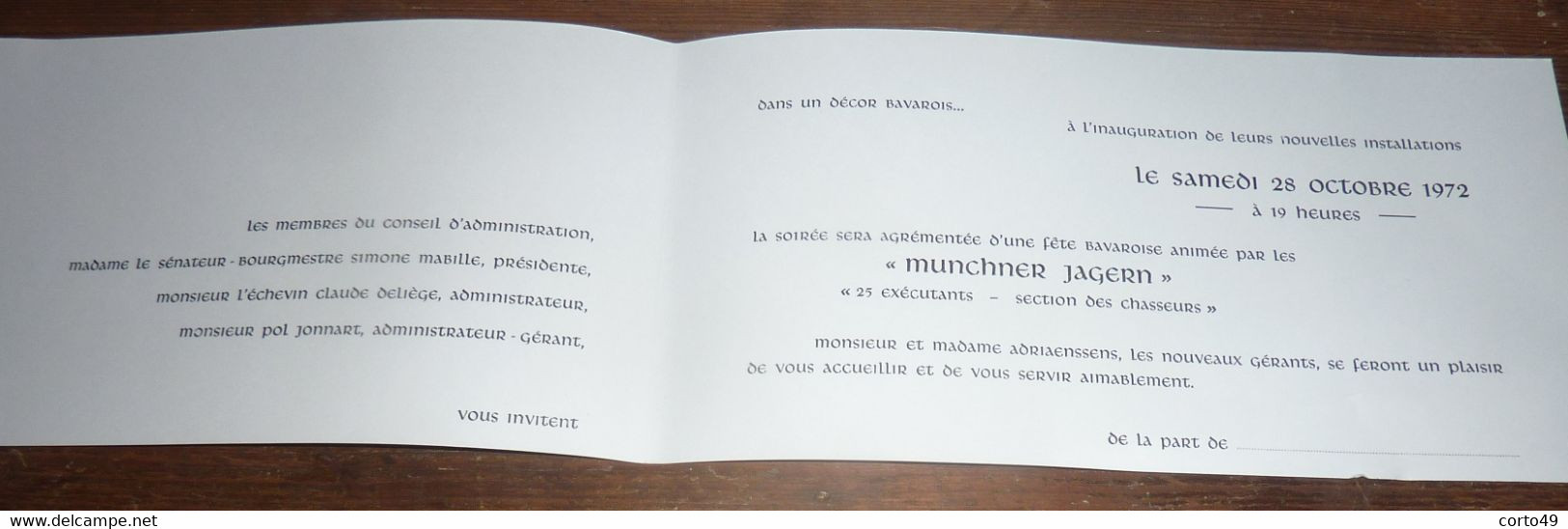 INVITATION Pour L' INAUGURATION Du " GRAND CAFE ROYAL" De BINCHE En 1972  - Voir Les 4 Scans ! - Binche