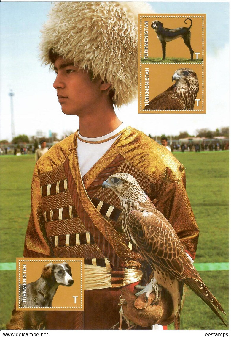 Turkmenistan 2013 . Falcon, Dogs. S/S Of 3v X T Michel # BL35(287-89) - Turkmenistán