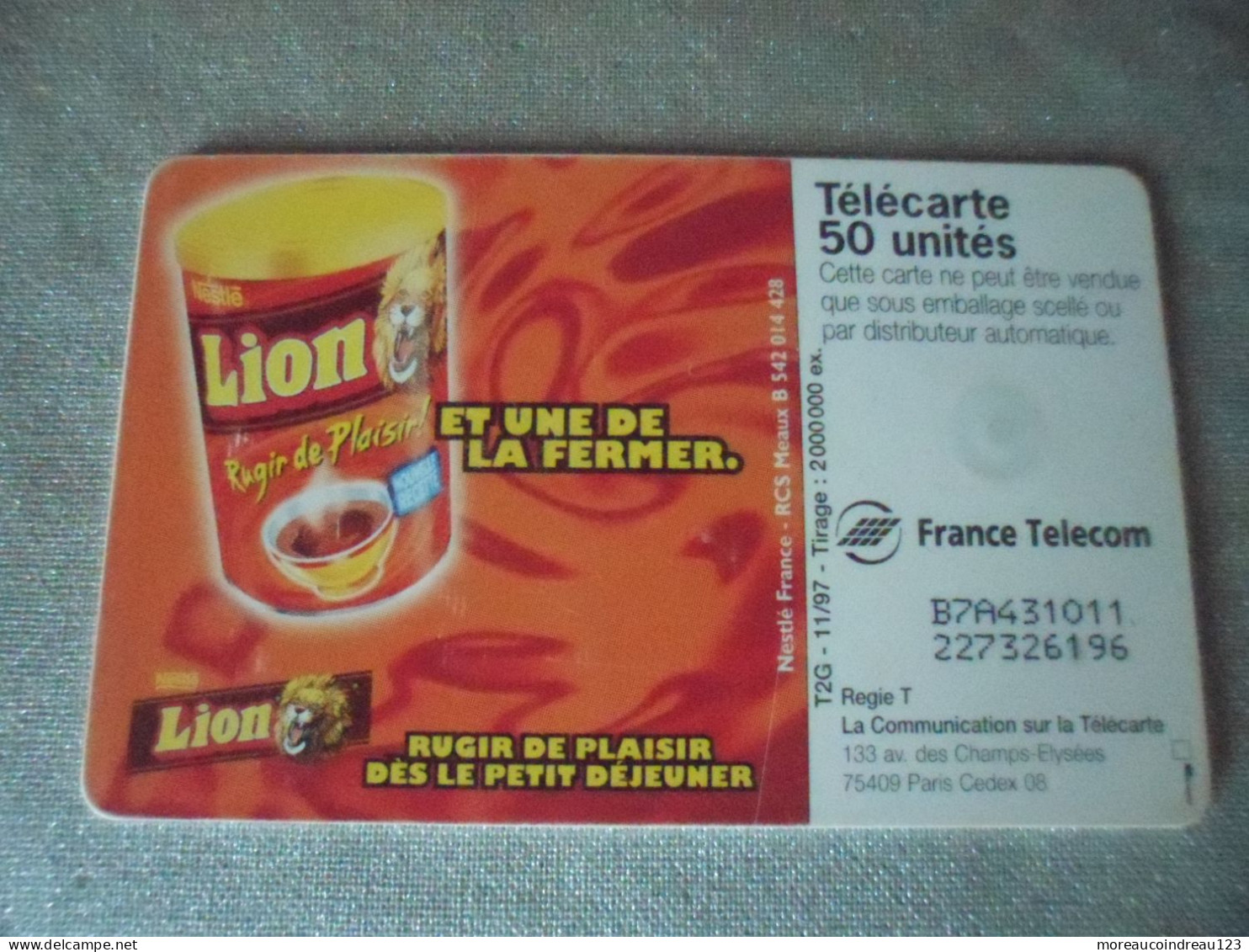 Télécarte Lion - Lebensmittel