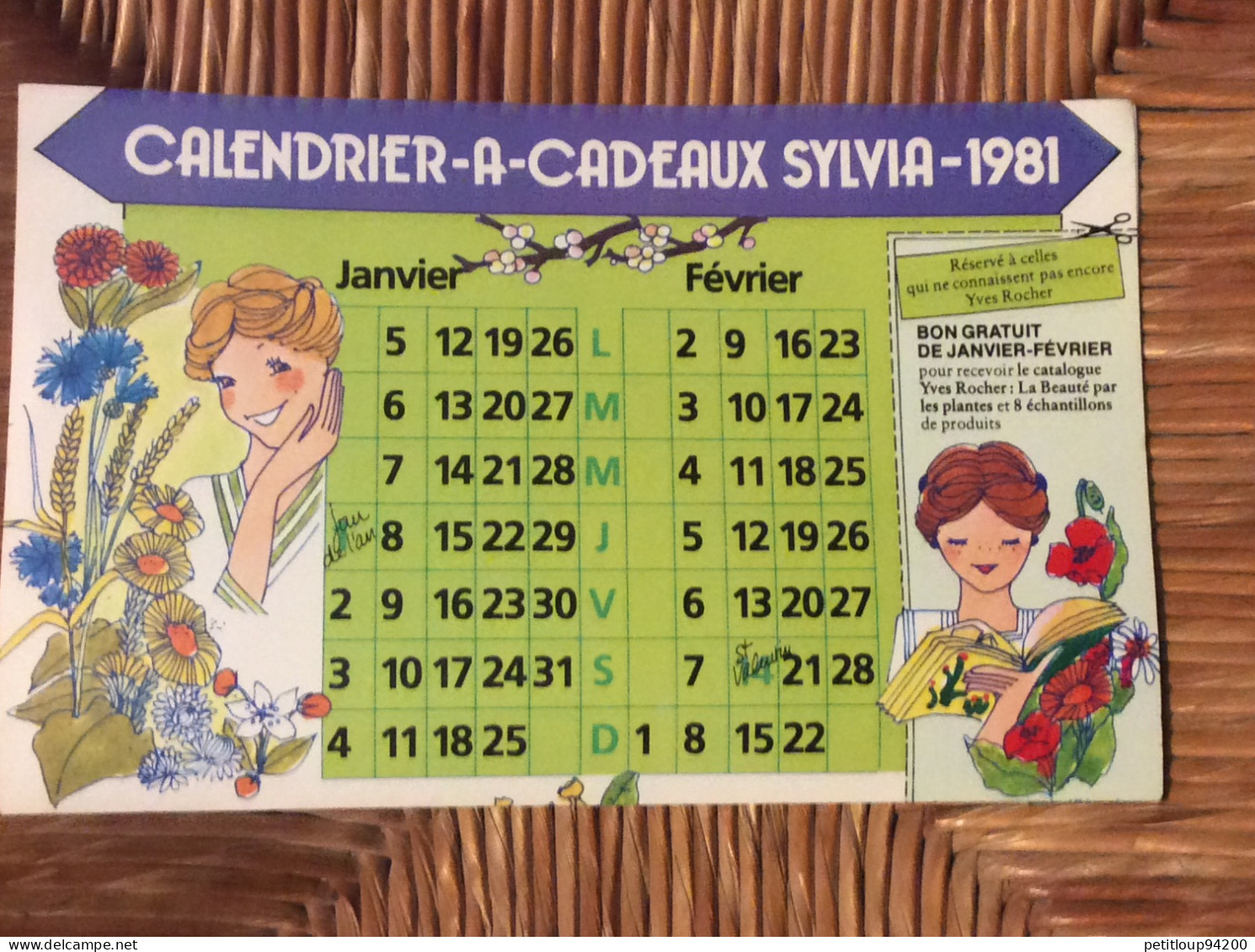 CALENDRIER 1981 Sélection Du READER’S DIGEST Calendrier A Cadeaux SYLVIA - Big : 1981-90