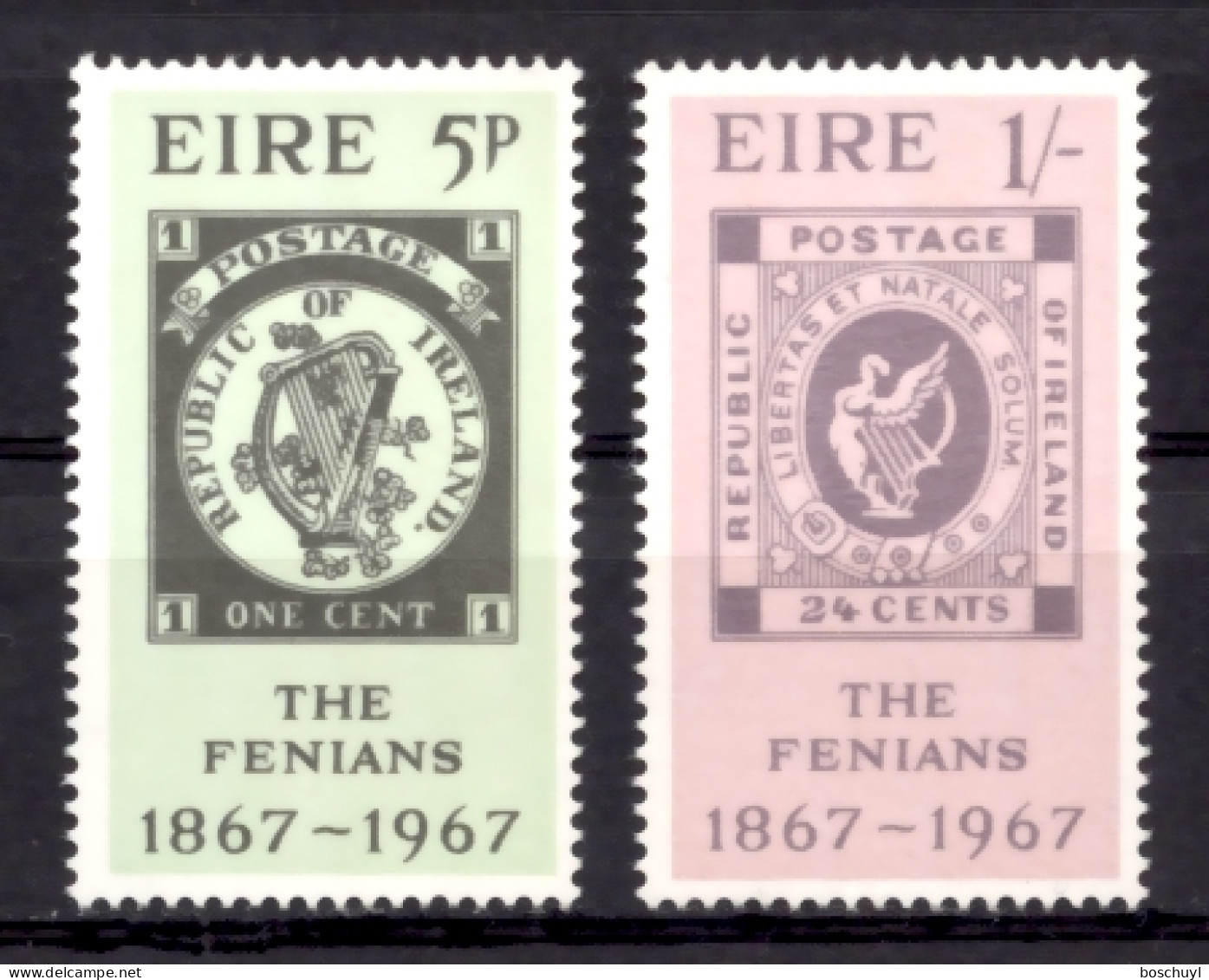 Ireland, 1967, Fenian Uprising, Stamps On Stamps, MNH, Michel 198-199 - Ungebraucht