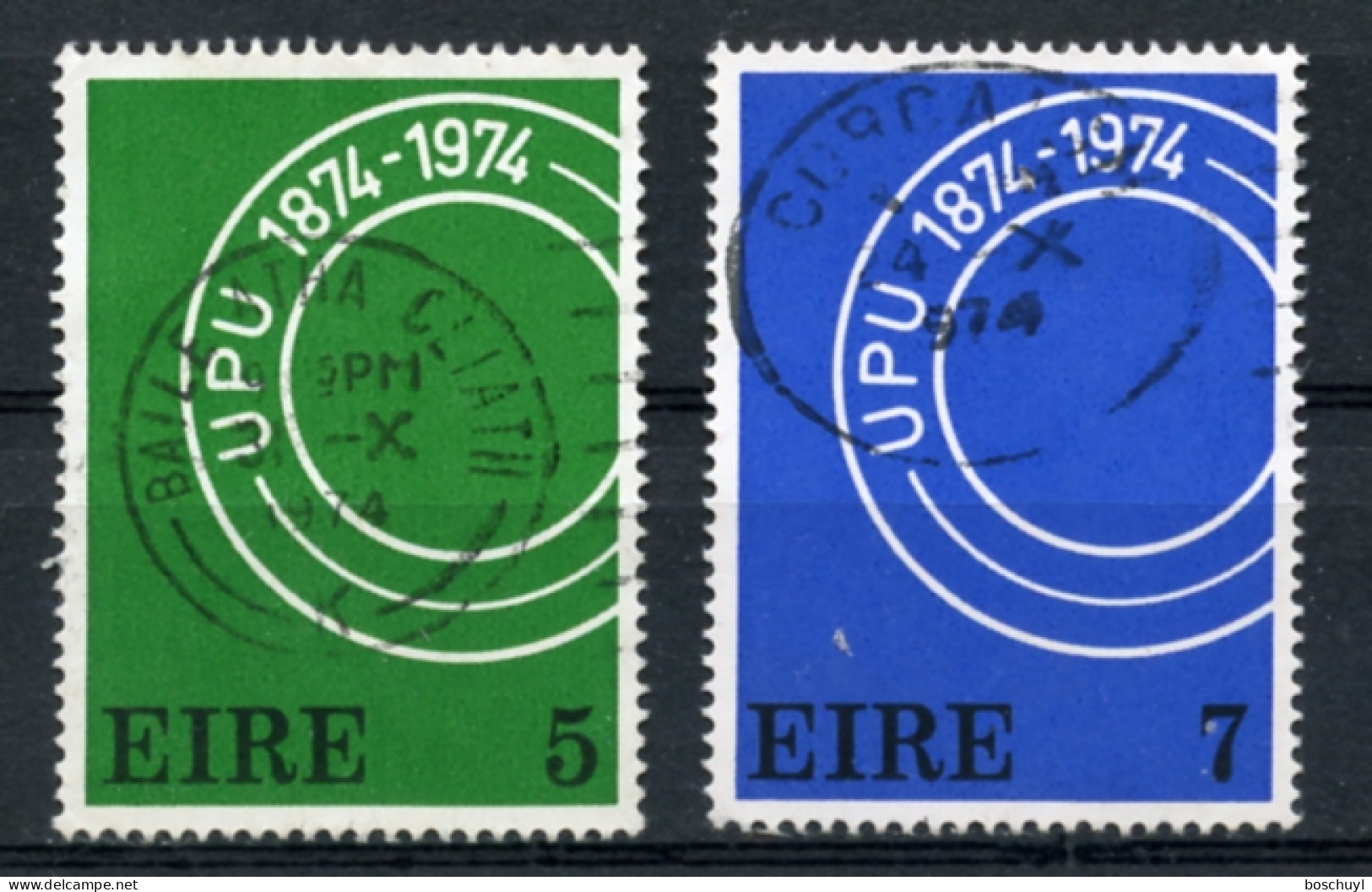 Ireland, 1974, UPU Centenary, Used, Michel 309-310 - Usados