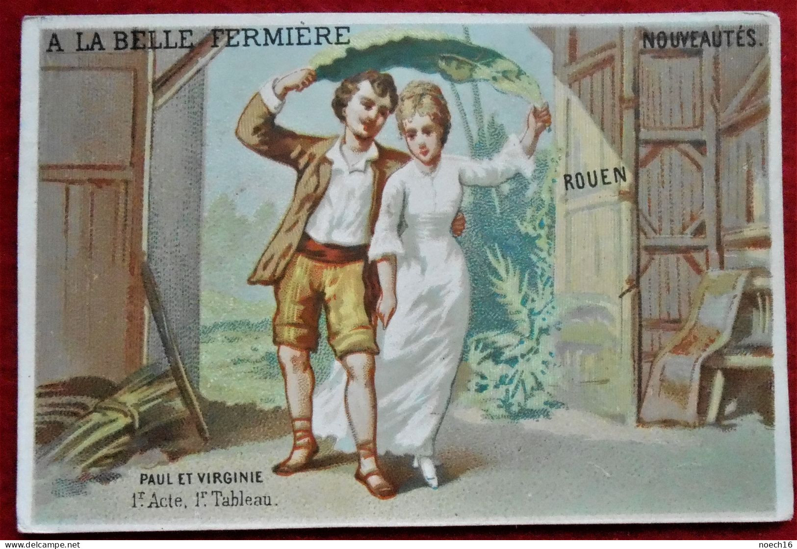 Chromo Publicité. Magasins "La Belle Fermière", Cognault Et Pineau, Rue Aux Juifs, Rouen. Parfumerie, Mercerie, Lingerie - Other & Unclassified