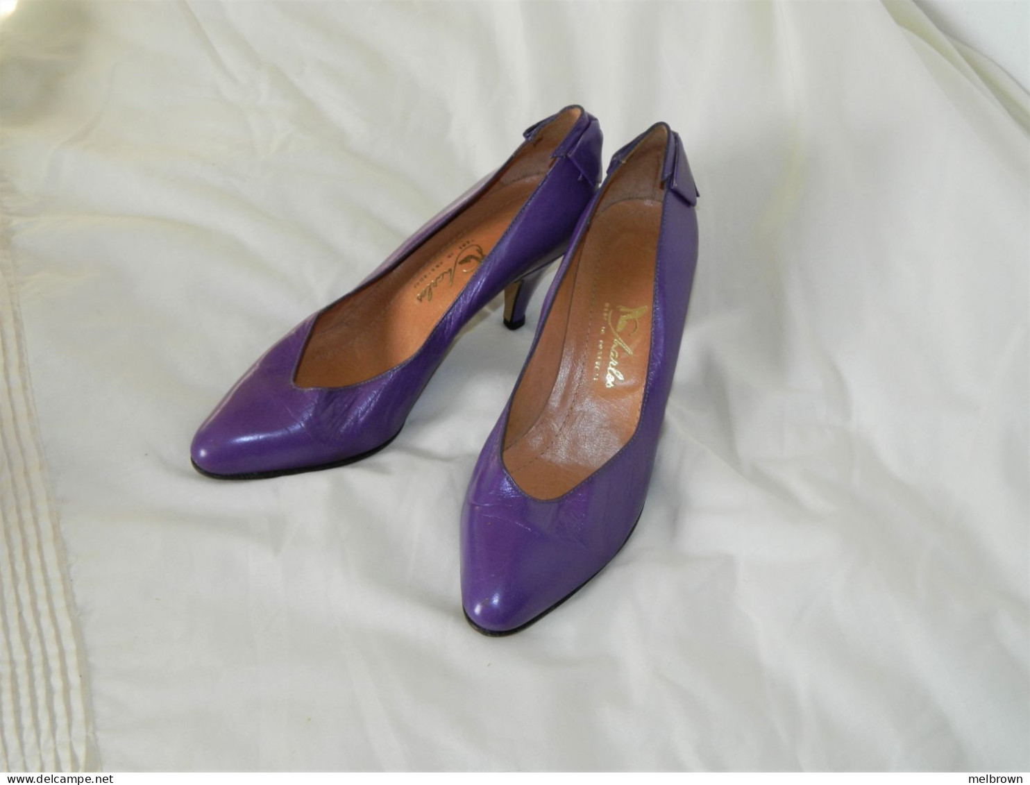 Vintage Purple Stiletto Shoes - Portuguese Leather - Size 38 - Sonstige & Ohne Zuordnung