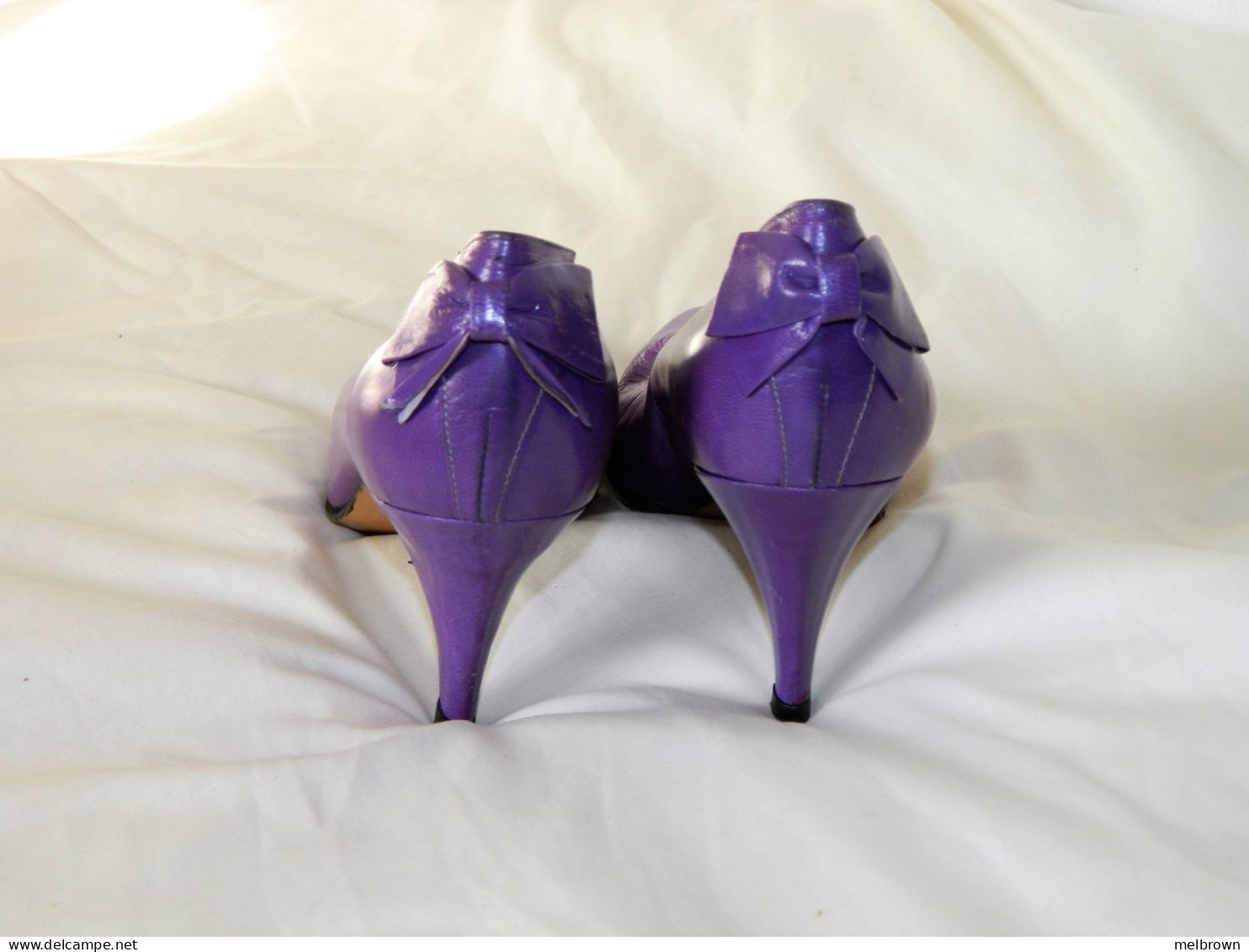 Vintage Purple Stiletto Shoes - Portuguese Leather - Size 38 - Autres & Non Classés