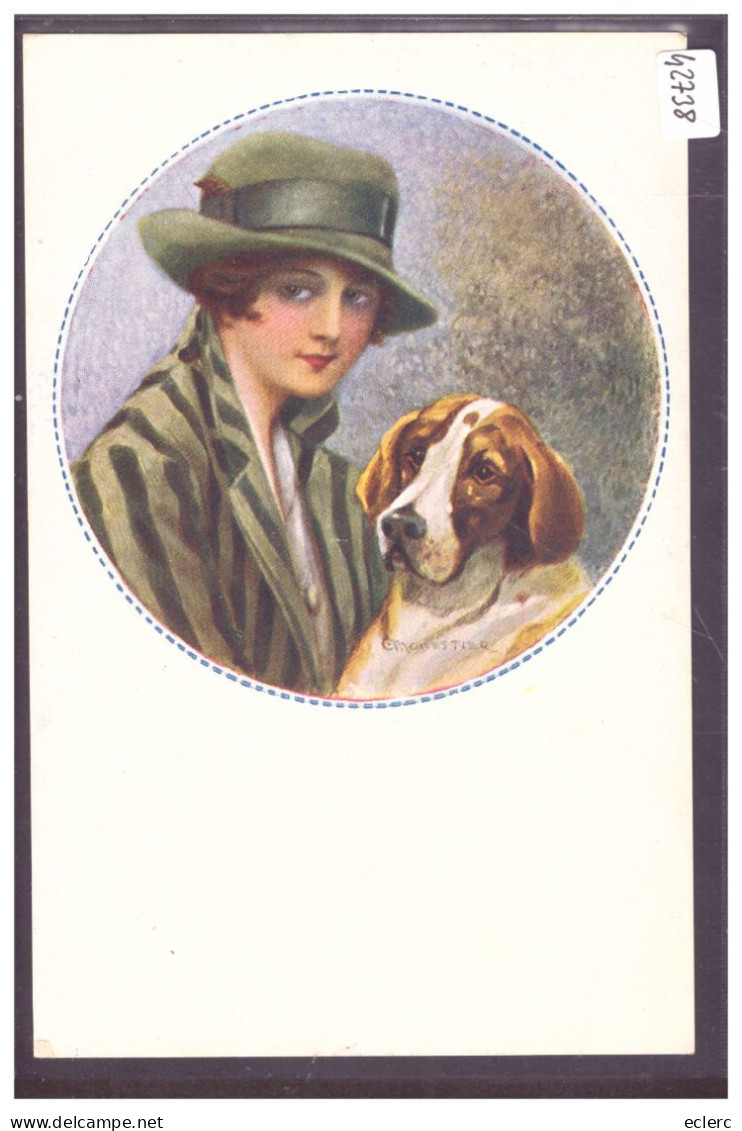 FEMME - CHIEN - PAR MONESTIER - TB - Monestier, C.