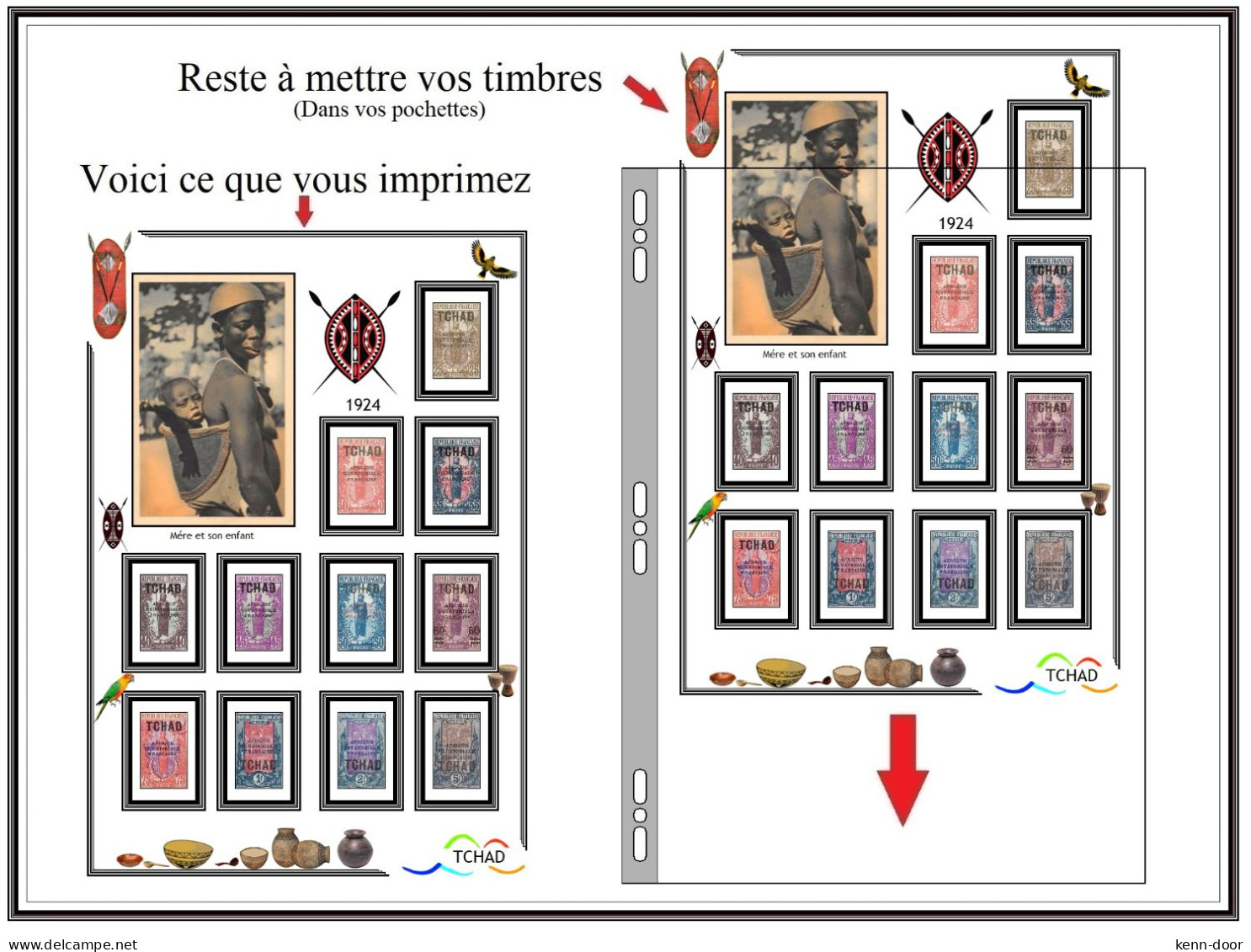 Album de timbres à imprimer TCHAD