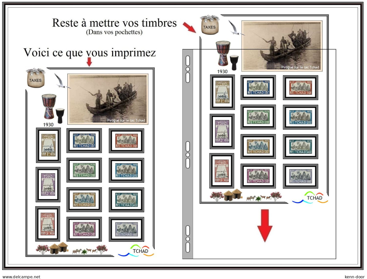 Album de timbres à imprimer TCHAD