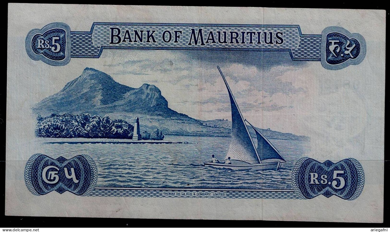 MAURITIUS 1967 BANKNOTES 5 RUPEES VF !! - Mauritius