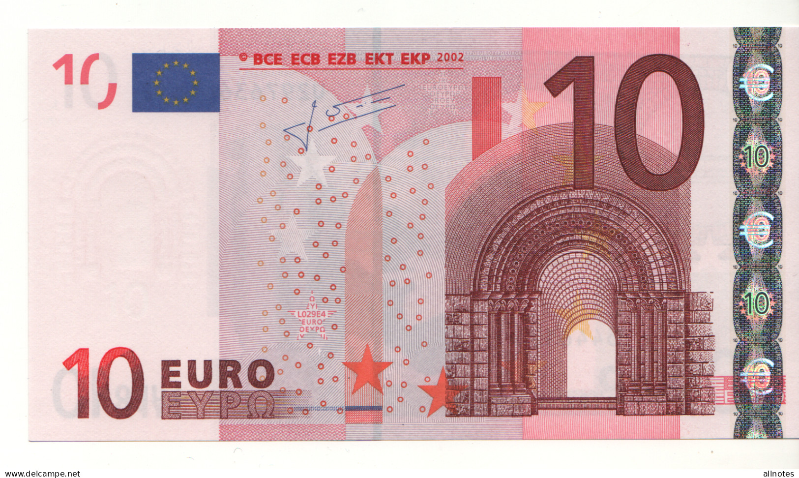 10 EURO  "U" France   Firma Trichet    L 029 E4  Ch.76      /  FDS - UNC - 10 Euro