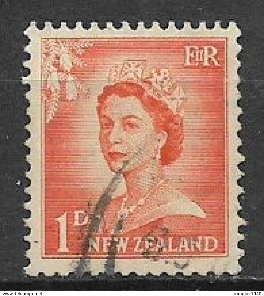 NUOVA ZELANDA  1953-54 SERIE ORDINARIA ELISABETTA II UNIF. 370  USATO VF - Oblitérés