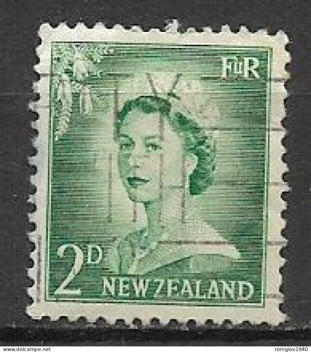NUOVA ZELANDA  1953-54 SERIE ORDINARIA ELISABETTA II UNIF. 372  USATO VF - Used Stamps