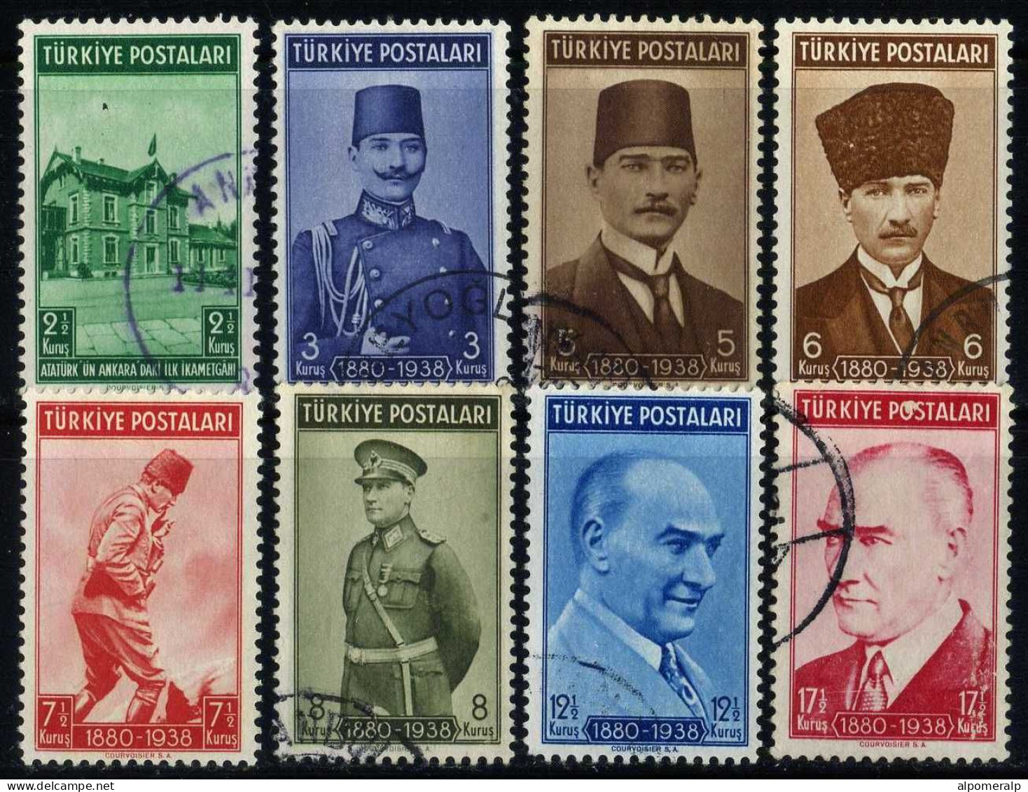 Türkiye 1939 Mi 1063-1070 Death Of M. Kemal ATATÜRK, First Anniversary - Used Stamps