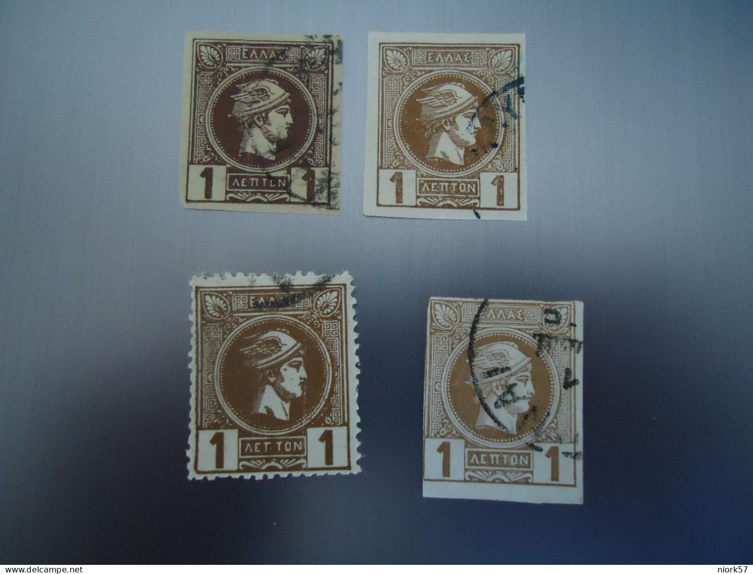 GREECE  USED  STAMPS  4 SMALL HEAD  1 L  DIFFERENT - Sonstige & Ohne Zuordnung