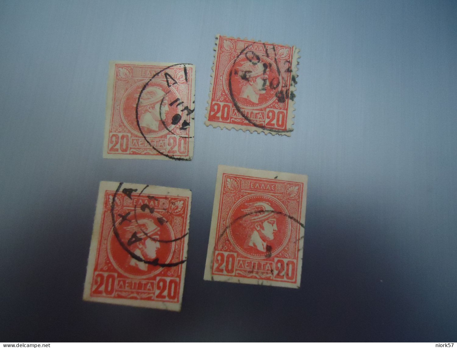 GREECE  USED  STAMPS  4 SMALL HEAD  20 L  DIFFERENT - Other & Unclassified