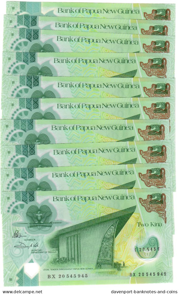 Papua New Guinea 10x 2 Kina 2020 UNC - Papua New Guinea