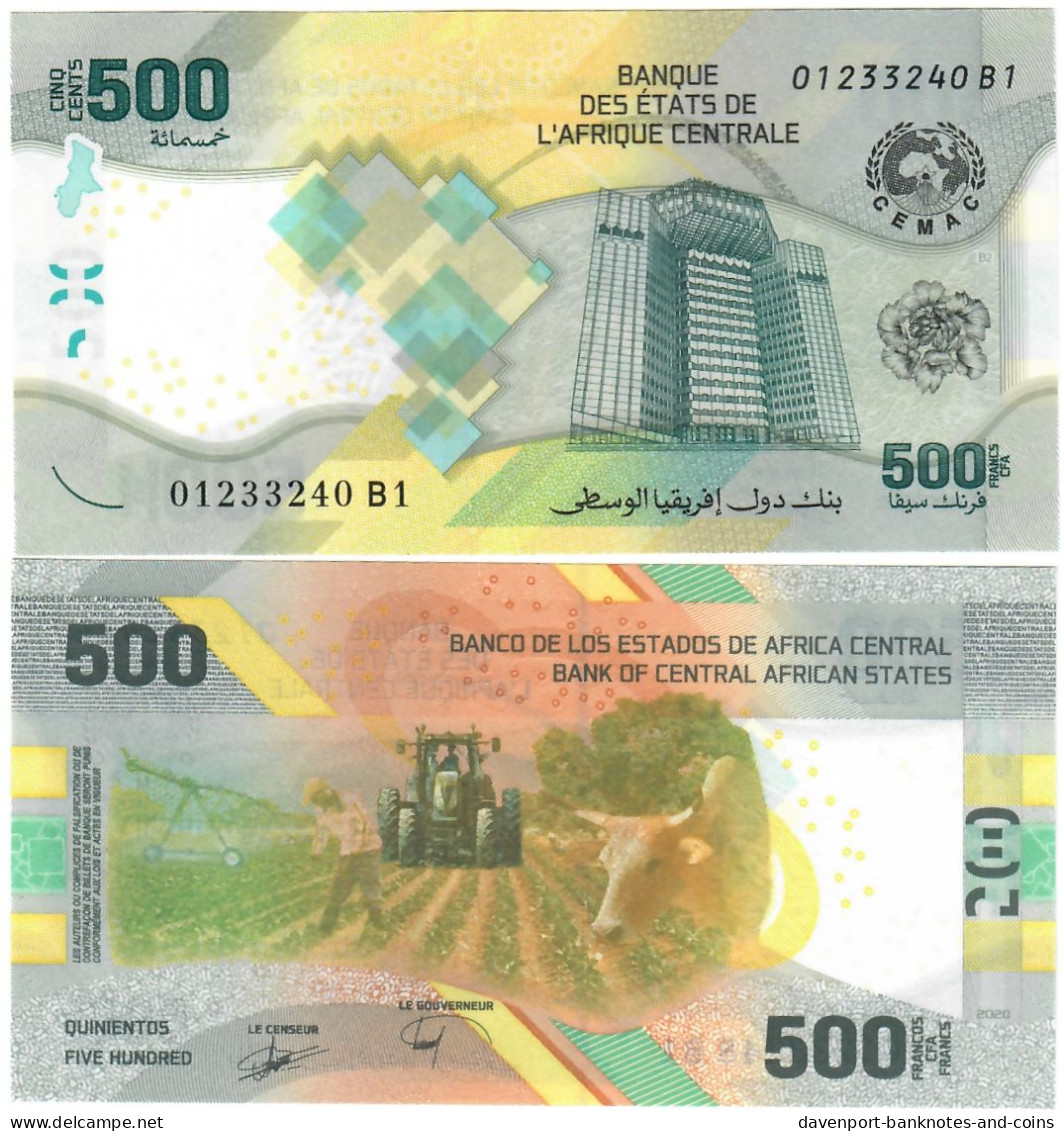 Central African States 10x 500 Francs CFA 2020 (2023) UNC - Central African States