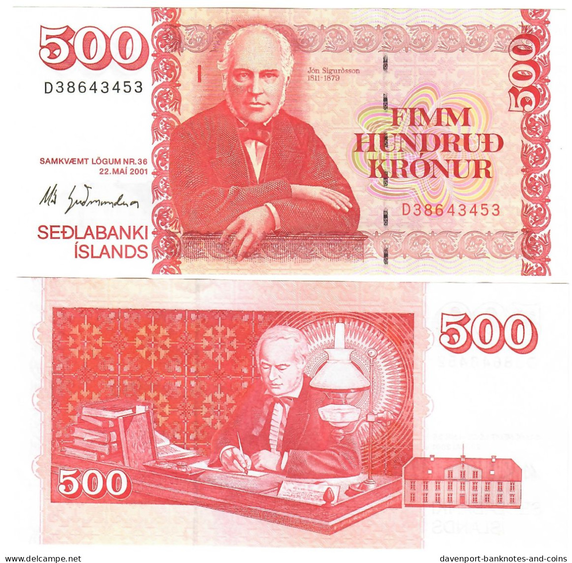 Iceland 500 Kronur 2001 (2009) UNC - Islandia